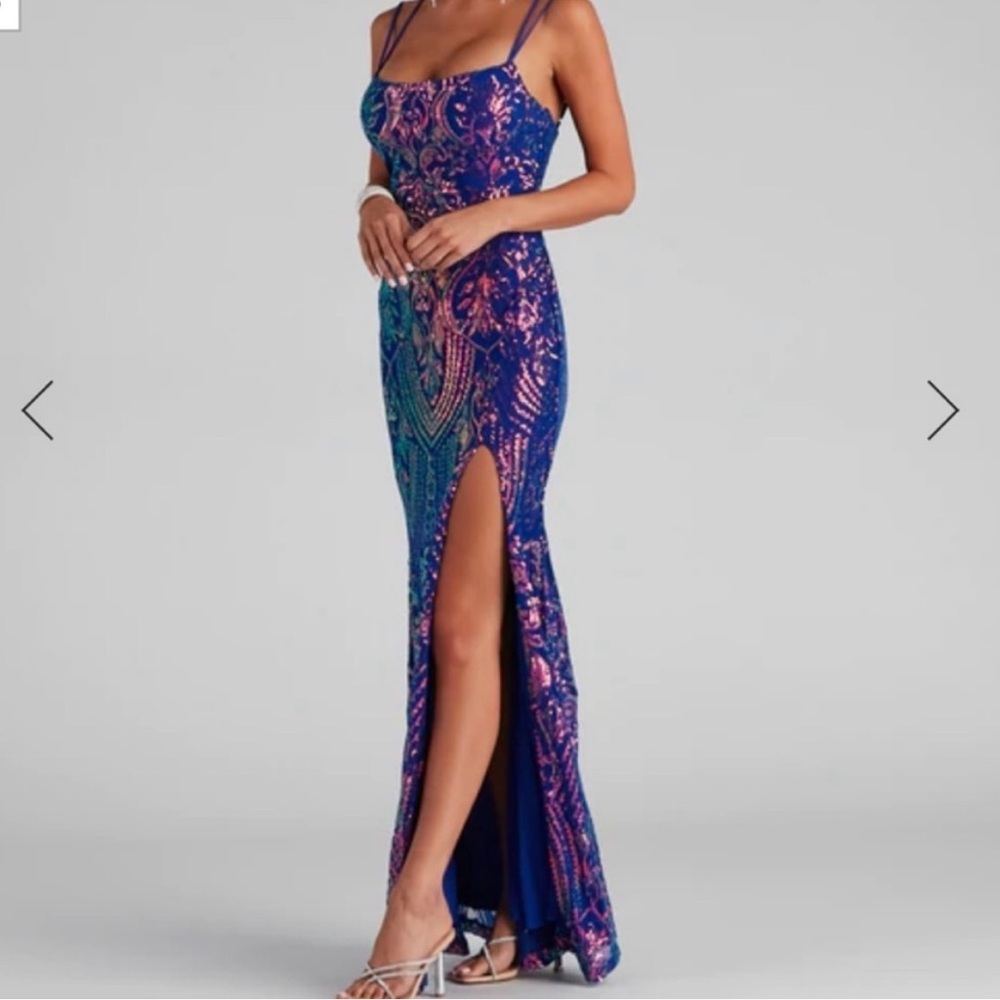 Windsor prom dress Blue, small, long, side slit